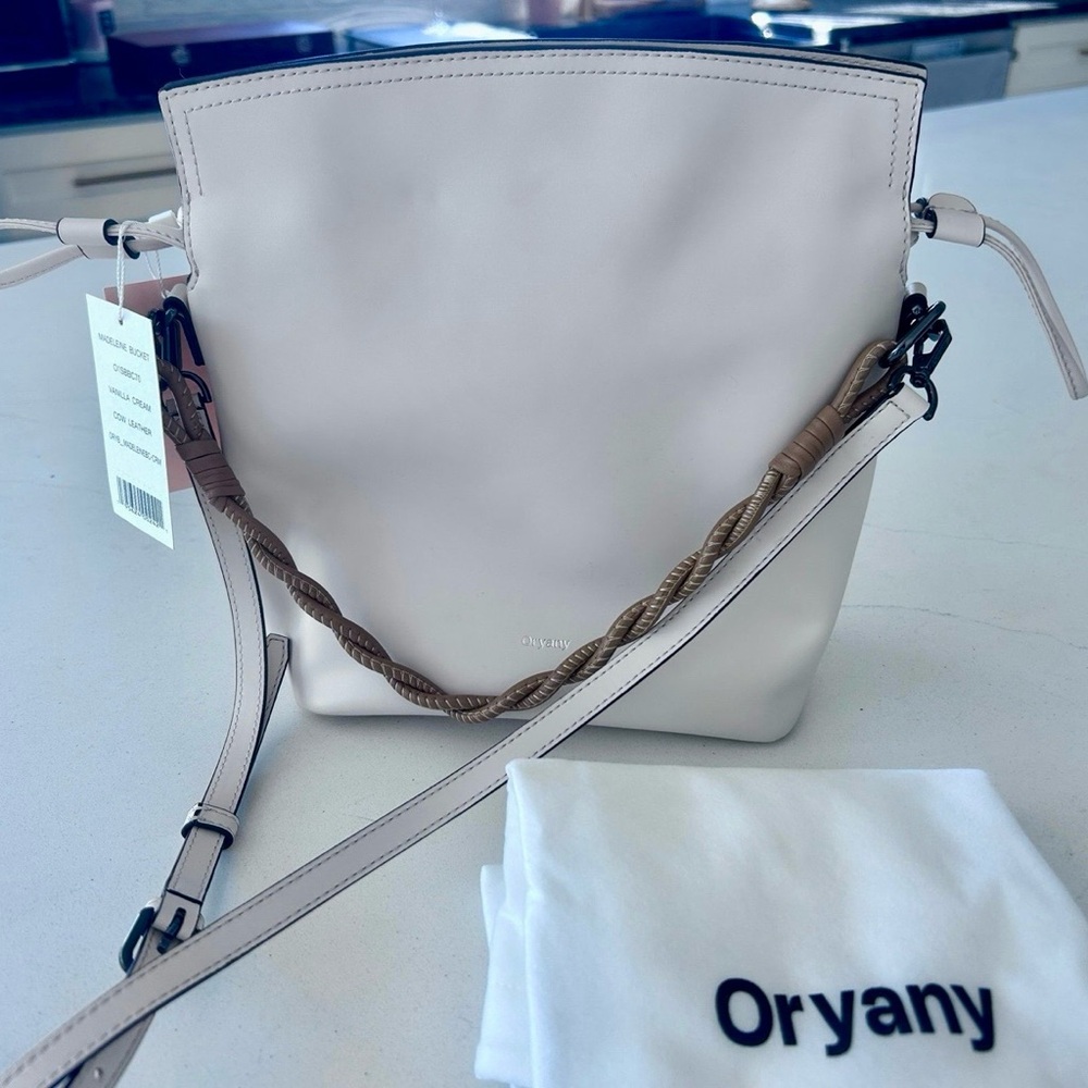 Oryany Madeleine Bucket Carry or Crossbody Bag, Ivory Vanilla Cream